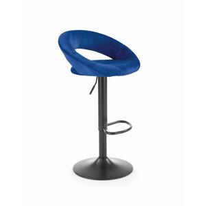 Barová židle H102, modrá, látka / kov