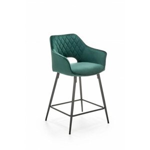 Barová židle H107, zelená, látka / kov