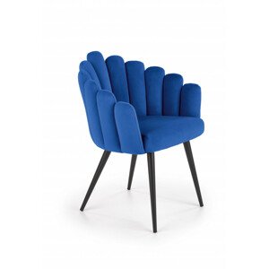 Čalouněná jídelní židle K410, tmavě modrá