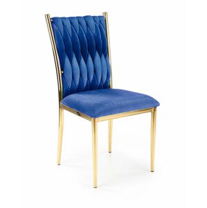 Čalouněná jídelní židle K436, modrá / zlatá