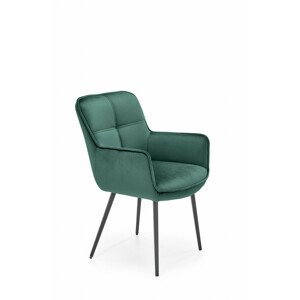 Čalouněná jídelní židle K463, tmavě zelená