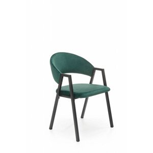 Čalouněná jídelní židle K473, tmavě zelená