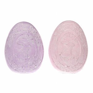Vajíčko z polyresinu. Mix 2 barev - růžová a fialová. Cena za 1ks. ALA658, sada 4 ks