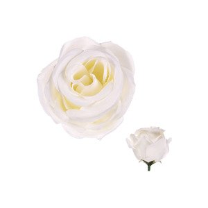 Růže, barva bílá, Květina umělá vazbová. Cena za balení 12 kusů KUM3312-WH, sada 6 ks
