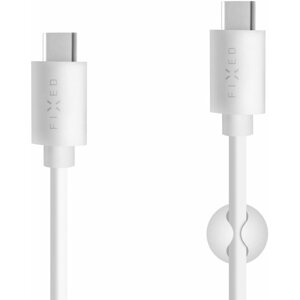 Kabel FIXED datový a nabíjecí s konektory USB-C/USB-C a podporou PD, USB 2.0, 1 metr, 60W, bílý