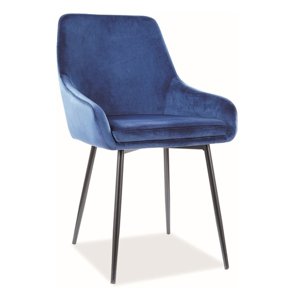 Jídelní čalouněná židle ANNIE velvet granátově modrá/černá