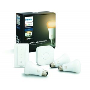 Chytrá žárovka Philips Hue Bluetooth LED White Ambiance základní sada LED žárovka 3xE27 A19 9.5W 806lm 2200K-6500K + bri