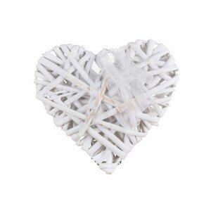 Dekorativní srdce 15 x 15 cm, bílé