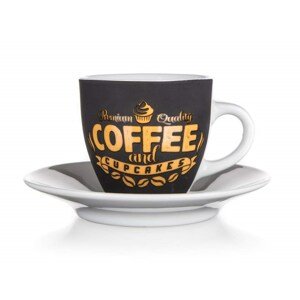 Šálek s podšálkem COFFEE & CUPCAKES 90 ml