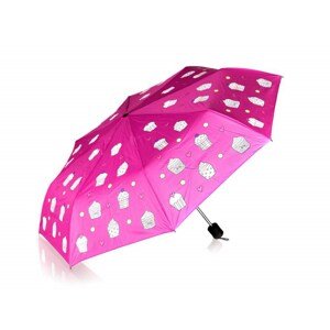 Deštník měnící barvu 52 cm, růžový s dorty