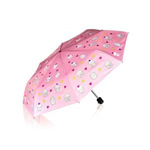 Deštník měnící barv 52 cm růžový s dortíčky