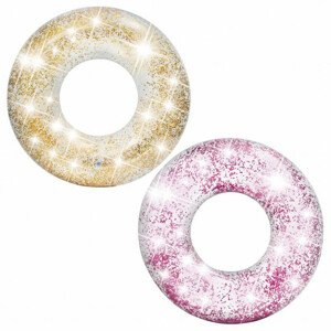 56274 Nafukovací kruh Sparkling Glitter růžová (Varianta 2: zlatá)