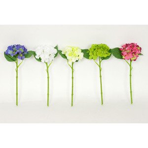 Hortenzie, mix barev bílá, krémová, zelená,růžová, modrá. Květina umělá. NL0056, sada 12 ks