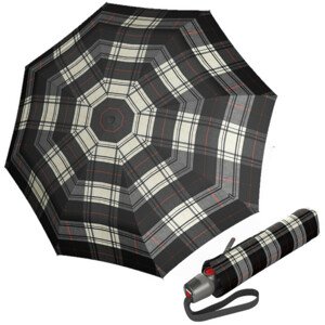 KNIRPS T.200 CHECK BLACK a WHITE - elegantní dámský plně automatický deštník