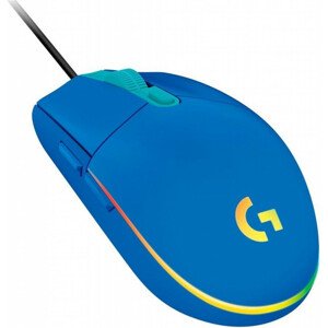 Myš Logitech G102 Lightsync Blue, optická, drátová, herní, podsvícená, 8000 DPI, modrá