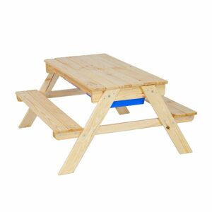 Dětský lavicový stůl MO117, 94x50x94, borovice, vosk (Barva dřeva: Bezbarvý lak)