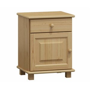 Noční stolek masiv borovice se skříňkou a zásuvkou LILY (Barva dřeva: bezbarvý lak)