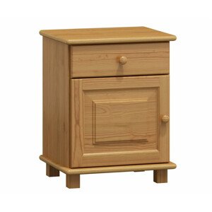 Noční stolek masiv borovice se skříňkou a zásuvkou LILY (Barva dřeva: moření olše)