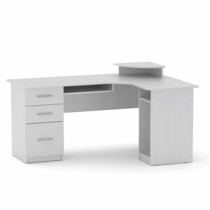 PC stůl rohový SU-03 ABS (Barva dřeva: bílá)