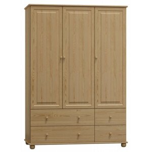 Šatní skříň 75-3 Klasik (Barva dřeva: surové dřevo, Šířka: 120 cm)