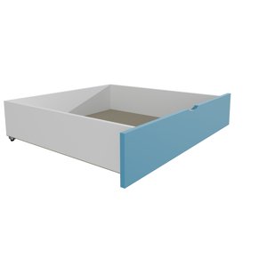 Zásuvka / šuplík masiv borovice / LTD - 1 kus / polovina délky postele (Barva dřeva: barva modrá, Varianta: bez přistýlky, Délka: 180 cm)