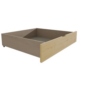 Zásuvka / šuplík masiv borovice / LTD - 1 kus / polovina délky postele (Barva dřeva: bezbarvý lak, Varianta: bez přistýlky, Délka: 180 cm)