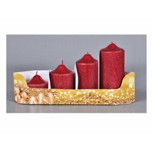 Svíčky adventní STUPŇOVITÉ PEGAS d4,5x5,7,9,11cm 4ks