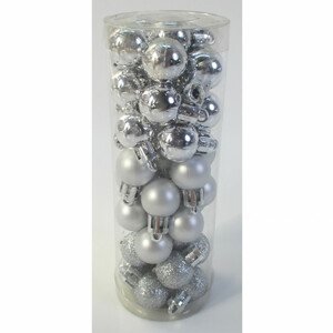 Ozdoby plastové, barva: mix stříbrné, pr. 2 cm, cena za 1 balení (40 ks) VAK124-SIL