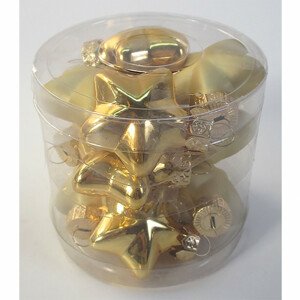Ozdoby skleněné ve tvaru hvězdy, barva: zlatá, pr. 4cm, cena za 1 balení (12 ks) VAK126-GOLD