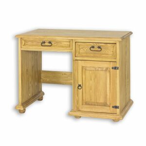 Pracovní stůl BR701, 110x78x60, borovice, vosk (Struktura desky: Šuplík, Barva dřeva: Anticky bílá)