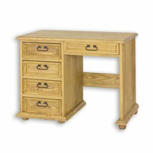 Pracovní stůl BR700, 110x78x60, borovice, vosk (Struktura desky: Polka, Barva dřeva: Anticky bílá)