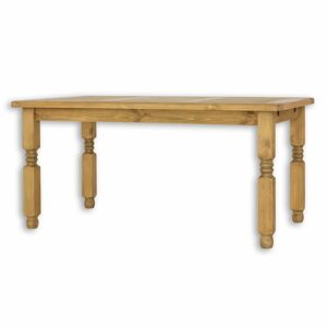 Jídelní stůl ST700, 120x76x80, borovice, vosk (Délka: 80, Struktura desky: Lité lamely, Barva dřeva: Anticky bílá)