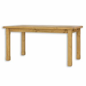 Jídelní stůl ST701, 120x76x80, borovice, vosk (Délka: 80, Struktura desky: Lité lamely, Barva dřeva: Bílý vosk)