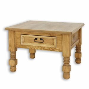Konferenční stolek ST705, 75x52x75, borovice, vosk (Barva dřeva: Bílý antický vosk)