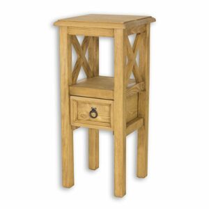 Noční stolek SN702, 34x76x34, borovice, vosk (Barva dřeva: Bílý vosk)