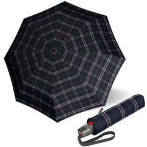 KNIRPS T.200 CHECK NAVY - elegantní dámský plně automatický deštník