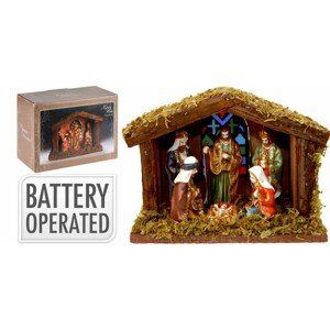 HOMESTYLING Betlém s LED osvětlením Vánoční dekorace 20 x 15 cm KO-AAA107000