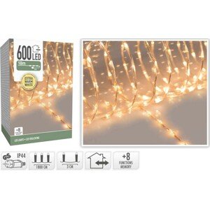 HOMESTYLING Vánoční světelný řetěz teplá bílá 600 LED / 18 m KO-AX9621620