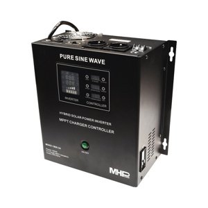 Hybridní solární měnič MHPower MSKD-1800-24 s UPS, 1800W, čistý sinus, 24V, solární regulátor MPPT