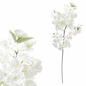 Třešňové květy, barva bílá. Květina umělá. KN5108 WT, sada 8 ks