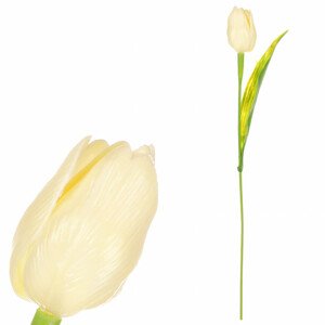Tulipán plastový v krémové barvě. Cena za 1ks. Ve svazku 12ks. SG60104 CRM, sada 36 ks
