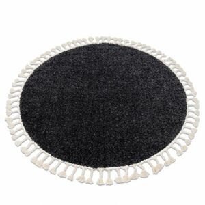 Kulatý koberec BERBER 9000 šedý - střapce, Maroko, Shaggy (Velikost: kruh 120 cm)