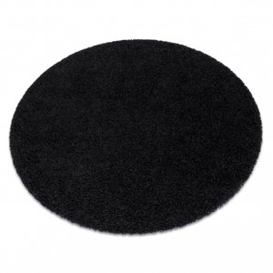 Kulatý koberec SOFFI shaggy 5cm černý (Velikost: kruh 80 cm)