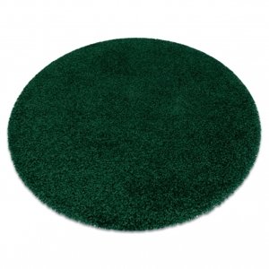 Kulatý koberec SOFFI shaggy 5cm láhev zelená (Velikost: kruh 100 cm)