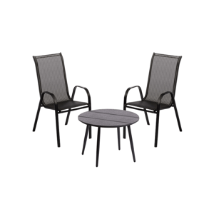 Jídelní set ELCHE antracit + 2x židle VALENCIA 2 černá IWH-10150037