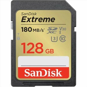 Paměťová karta Sandisk Extreme 128GB SDXC 180 MB/s / 90 MB/s, UHS-I, Class 10, U3, V30