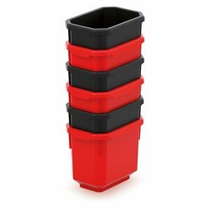 Sada 6 plastových boxů na nářadí TITAN BOX 110x75x263 černé/červené
