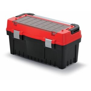 Kufr na nářadí s kov. držadlem a zámky EVO červený 594x288x308 (krabičky)