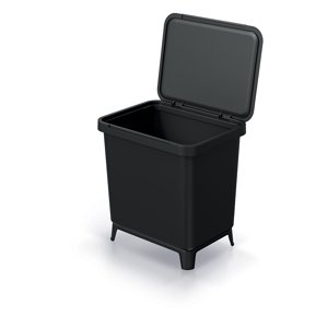 Odpadkový koš SYSTEMA recyklovaný černý, objem 29l