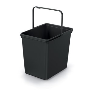 Odpadkový koš SYSTEMA BASIC recyklovaný černý, objem 23l